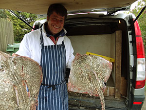 beautiful flatfish caught for Ferry Boat Inn customers